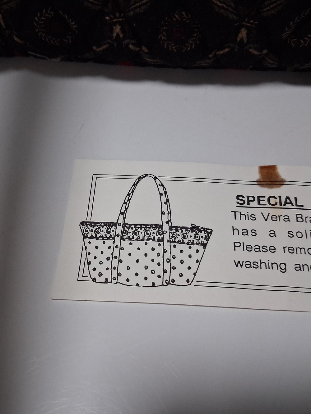 Vera Bradley Quilted Tote in Black with Red & Green Floral Accents - Picture 7 of 8